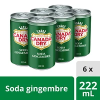 Canada Dry® Ginger Ale 222 mL Mini-Cans, 6 Pack, 6 x 222 mL