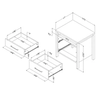 South Shore Gravity 2-Drawer Night Stand