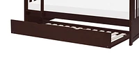 Topline Home Furnishings Lit superposé simple sur simple avec lit gigogne en finition espresso