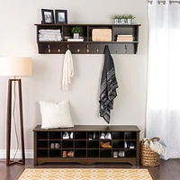 Prepac 60 in W x 20.25 in H x 15.5 in D Shoe Cubby Bench, Multiple Finishes