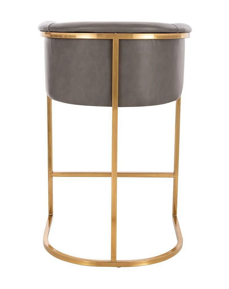 Kanye Velvet Stool in Dark Grey PU