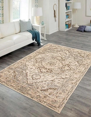 ECARPET Priya 8'0" x 10'0" Traditionnel Tapis pour salon, chambre, salle à manger, entrée, couloir et plus encore.
