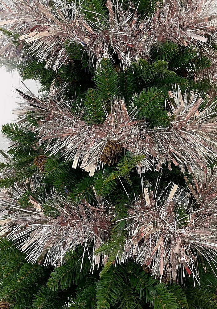 Période festive Guirlande de Noël de 12 pieds en mauve et argent