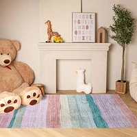 Rug Branch Soft Steps Playtime Tapis doux arc-en-ciel colore, rose vert - Garçons et filles dans la salle de jeux, la chambre d'enfant, la chambre<br>
