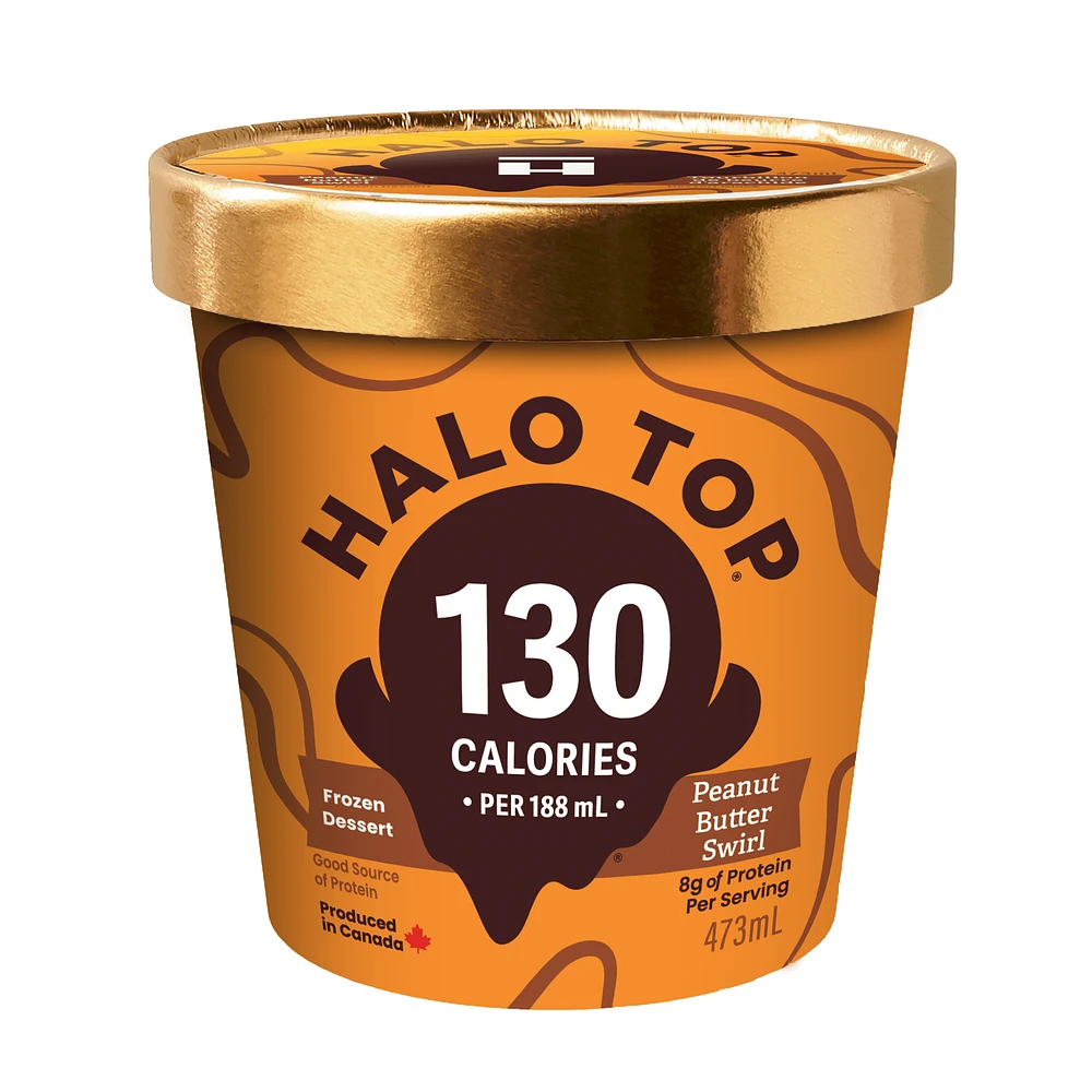 Halo Top Peanut Butter Swirl Frozen Dessert - 437ml Halo Top - Tourbillon de beurre d'arachides 473ml