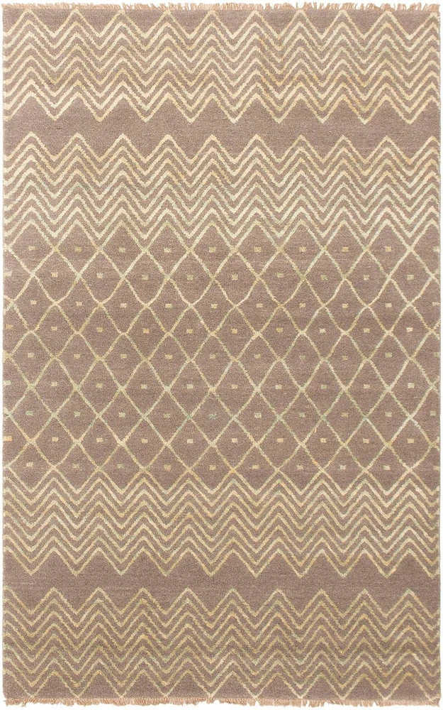 ECARPETGALLERY 5'1" x 8'2" Moroccan Eternity Hand-knotted Area Rug for Living Room, Dining Room and Bedroom in Grey
