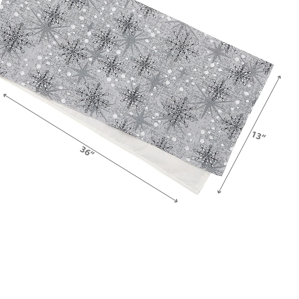 Chemin De Table En Tapisserie Flocon De Neige 36" - Ensemble De 2