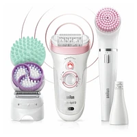 Braun Silk-épil Beauty Set 9 9-985 Deluxe 7-En-1 Sans Fil, Wet & Dry, Épilateur Électrique, Rasoir, Exfoliation, Nettoyage Pour Visage Et Corps