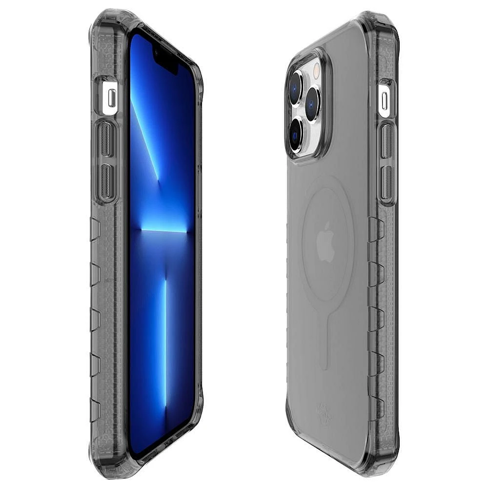 ITSKINS Supreme_R MagClear Case for MagSafe iPhone 14 Pro Graphite/Graphite Print