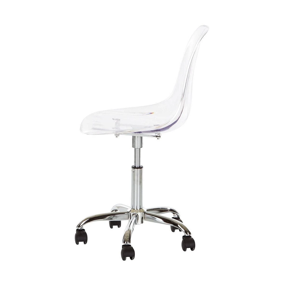 Heavenly Collection Acrylic Office Chair, Clear Office Chair, Acrylic Desk Chair, Acrylic Adjustable Chair, Adjustable Office Chair, Acrylic Swivel Chair, Clear Chair with Wheels, Office Chair