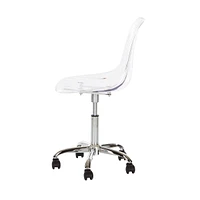 Heavenly Collection Acrylic Office Chair, Clear Office Chair, Acrylic Desk Chair, Acrylic Adjustable Chair, Adjustable Office Chair, Acrylic Swivel Chair, Clear Chair with Wheels, Office Chair