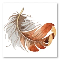 Designart Plume d'Oiseau Ethnique Orange Art mural sur toile