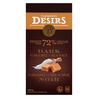 Flagrants Désirs Dark Chocolate bar (72% Cocoa) with Caramel And Sea Salt