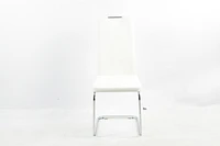 Chaises de salle à manger Aerys Marie avec base chromée en PU blanc (ensemble de 4)
