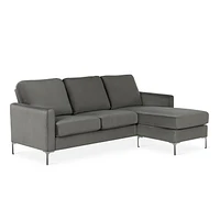 Novogratz Chapman Canapé avec pieds Chrome, velours gris Canapé