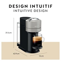 Nespresso Vertuo Next Coffee and Espresso Machine by Breville with Aeroccino Milk Frother, Light Grey, 7 cup sizes