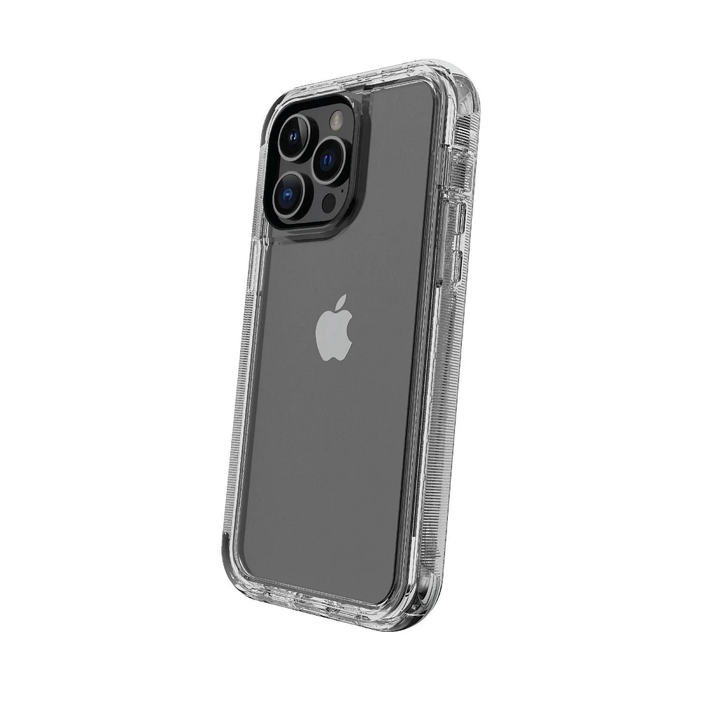 Étui robuste antimicrobien avec enveloppe rigide et pince rotative onn. pour iPhone 14 Pro Protégé contre chute de 6,4 m