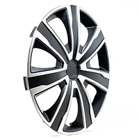 Alpena 16" Axel Wheel Covers, Silver & Black, set of 4