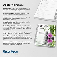 Brush Dance Mindful Living 2024 6x7.75 Inch Desk Planner, 9781975470005