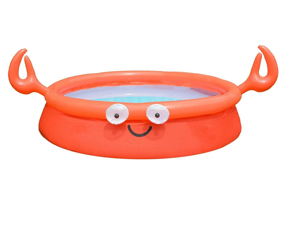 Bluescape Piscine de crabe rouge avec yeux googly et griffes 3D, 6 pi, pour les 3 ans et plus Assemblage rapide