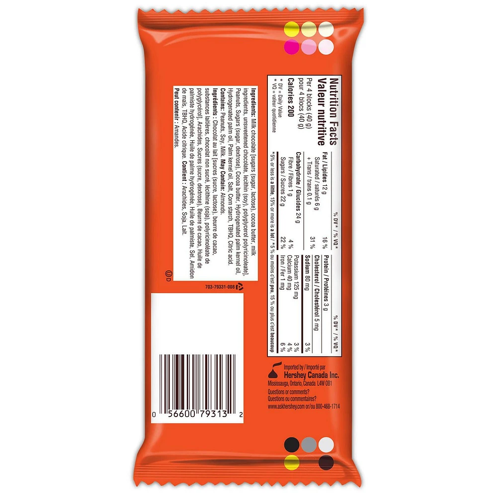 REESE Family Size Candy Bar, 120g