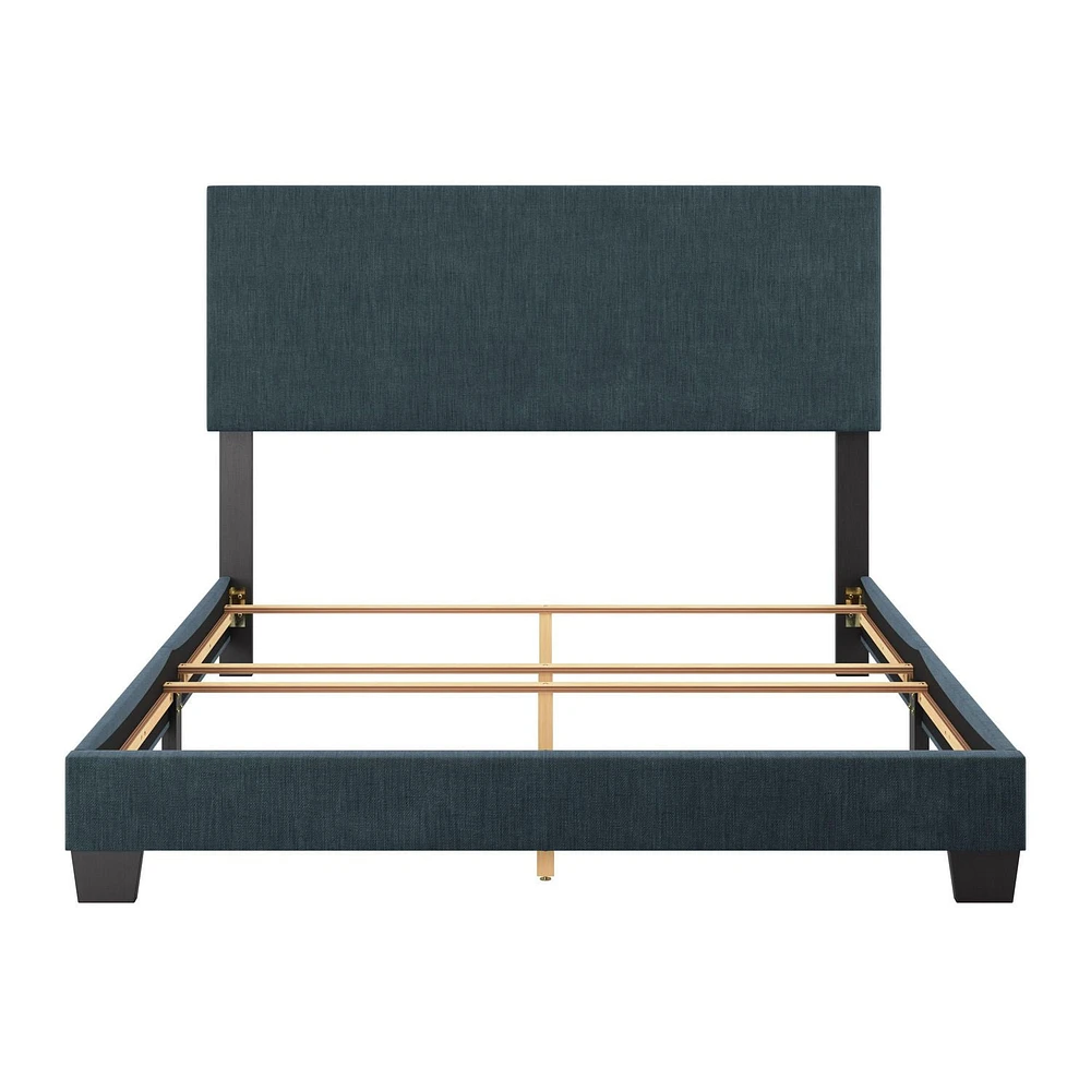 Cadre de lit queen-size rembourré moderne CorLiving Celeste pour adulte avec tête de lit, sommier requis