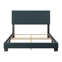 Cadre de lit queen-size rembourré moderne CorLiving Celeste pour adulte avec tête de lit, sommier requis