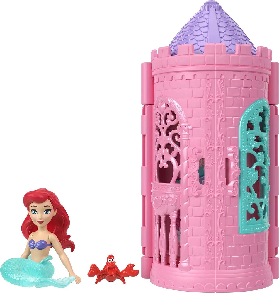 Princesses Disney Tourelle Surprise Petite poupée, 5 surprises
