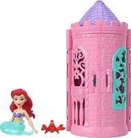 Princesses Disney Tourelle Surprise Petite poupée, 5 surprises