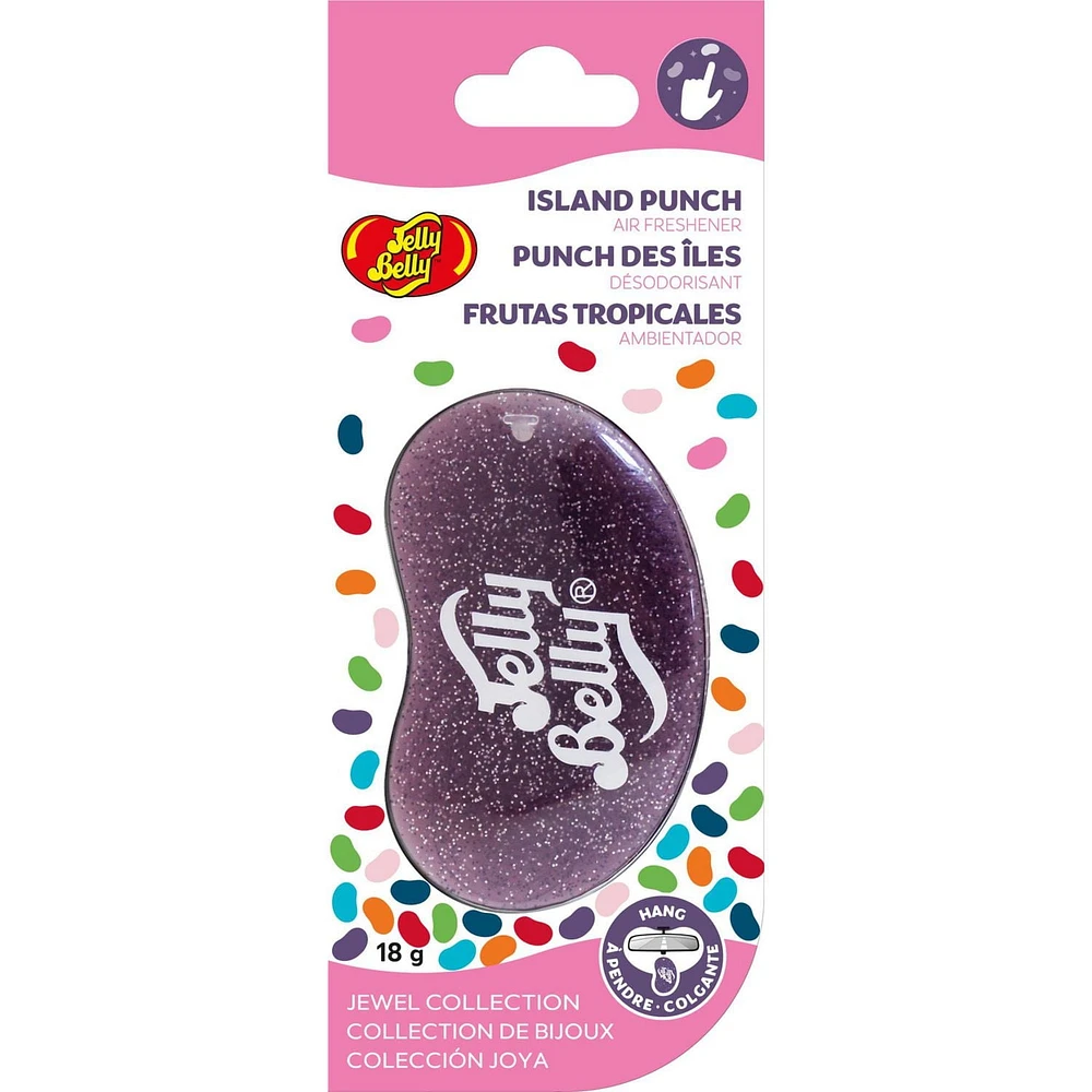Jelly Belly Hanging Gel Car Air Freshener (Island Punch Scent, 1 Pack), Hanging Gel Car Air Freshener