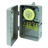 Minuterie mécanique Intermatic 24 heures, 208-277 VAC, 60 Hz, DPST, boîtier en plastique intérieur/extérieur