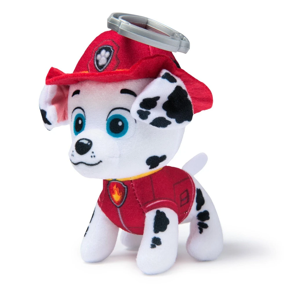 PAW Patrol: Rescue Wheels, 4-Inch Marshall Plush Toy, Miniature Stuffed Animals with Keychain Clip, Kids Toys for Boys and Girls 3+