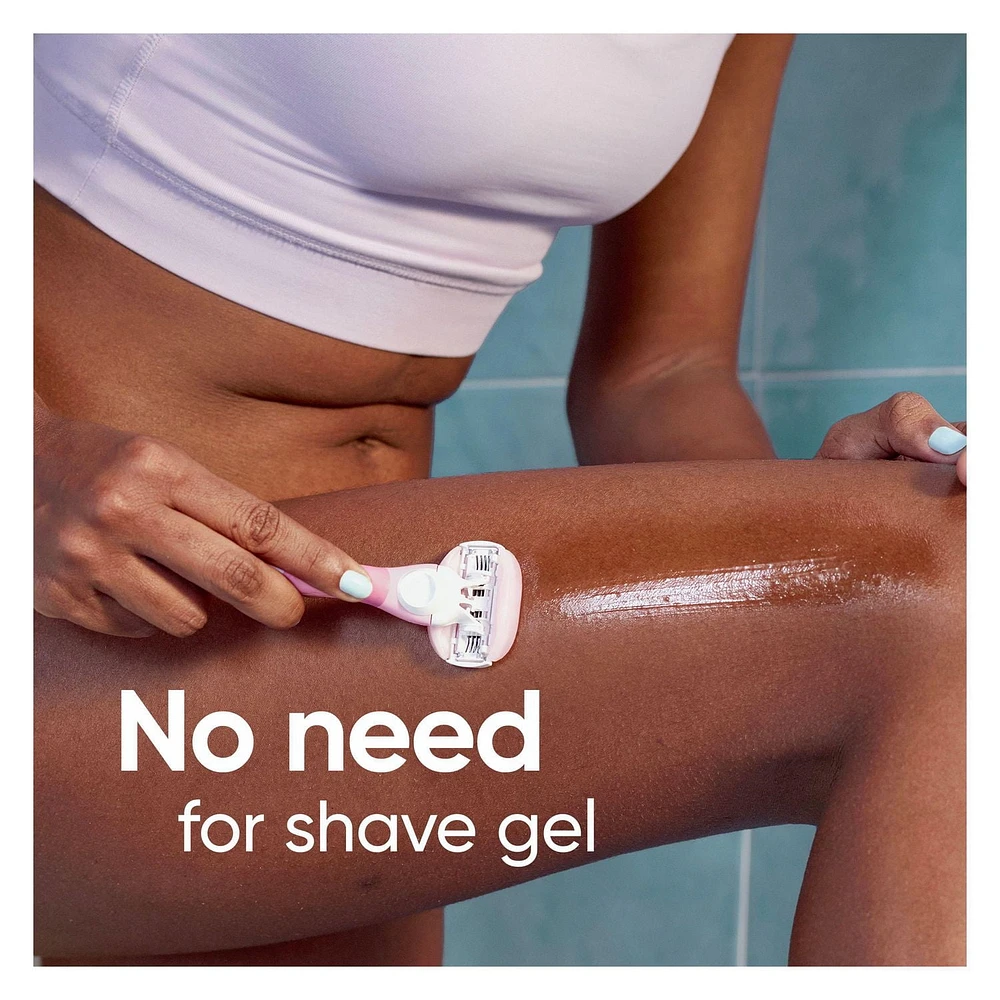 Venus ComfortGlide White Tea Women's Razor Blades, with Built-in Shave Gel Bars, 4 Razor Blade Refills, 4CT