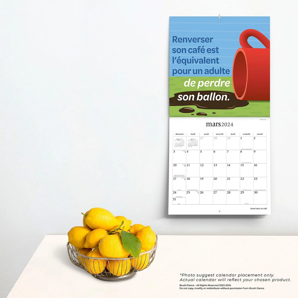 Brush Dance Avant tout, un Café 2024 12x24 Inch Square Wall Calendar, 9781975470524