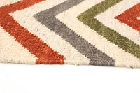 ECARPETGALLERY Tapis Fait à la Main pour Salon, Salle à Manger et Chambre à Coucher Géométrique Collection Vif et coloré 4'0" x 6'0" en Ivoire