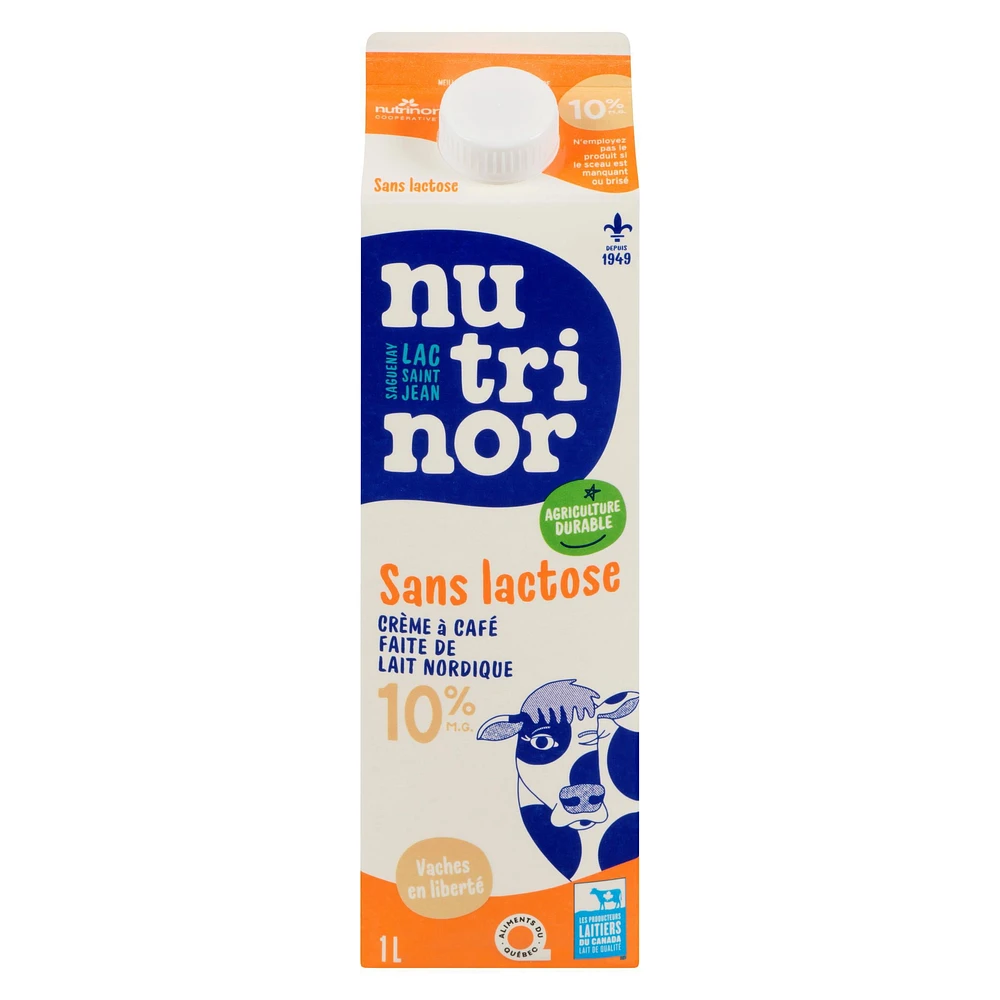 1L lactose free cream 10% Nutrinor