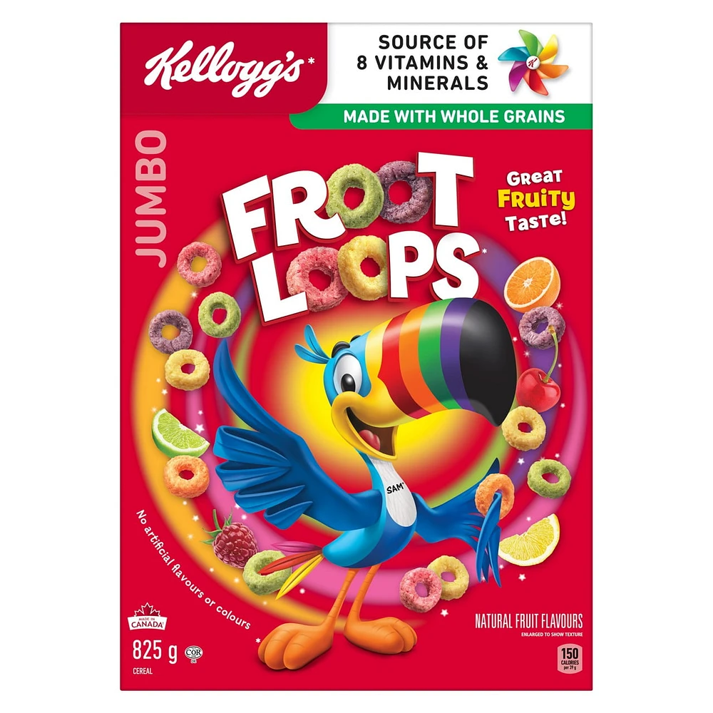 Céréales Kellogg's Froot Loops, format géant, 825 g 825 g