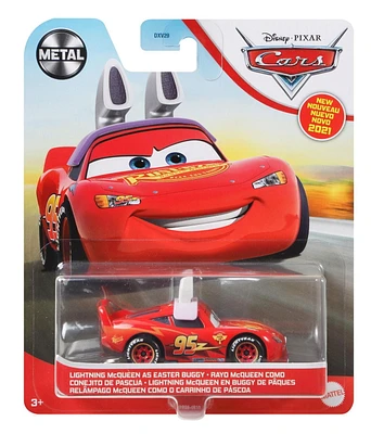 Véhicule Cars Lightning McQueen as Easter Buggy Disney Pixar à l'échelle 1:55