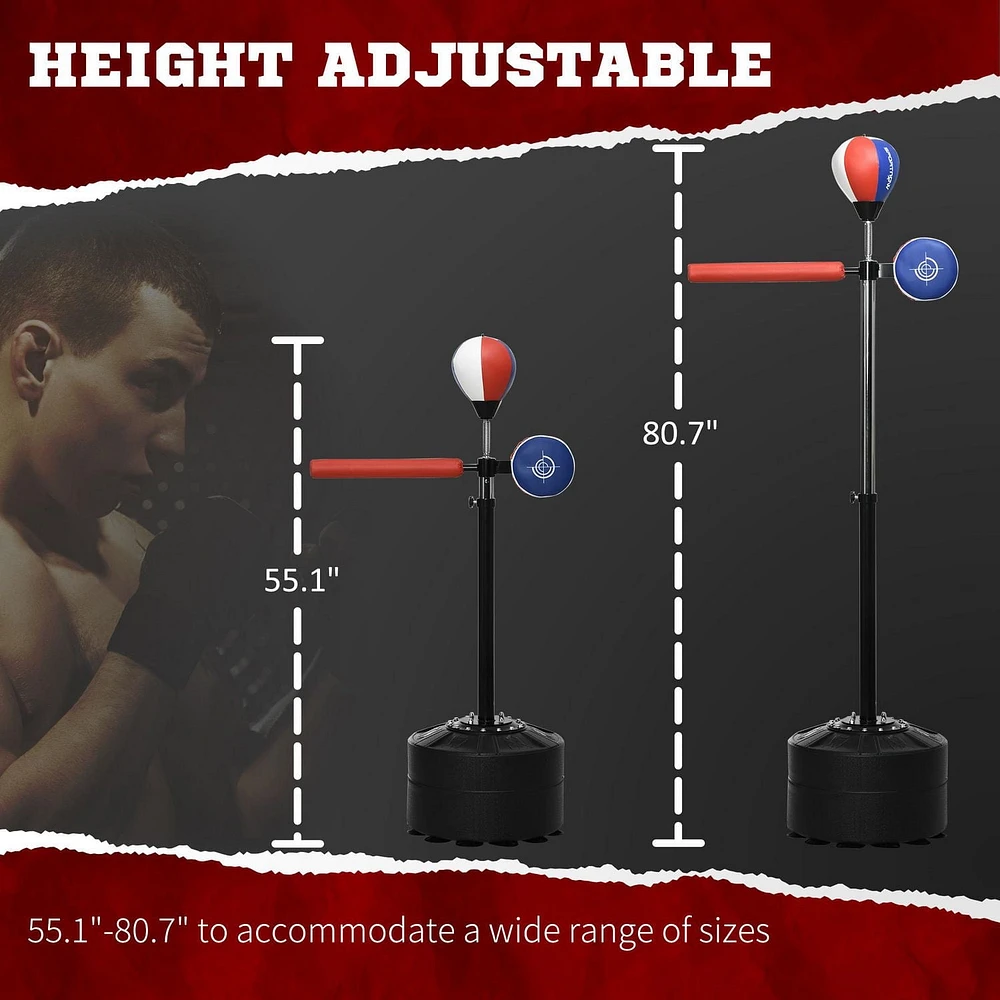 Soozier Speed Bag Sac de boxe ajustable avec support et barre de réflexe, Multi