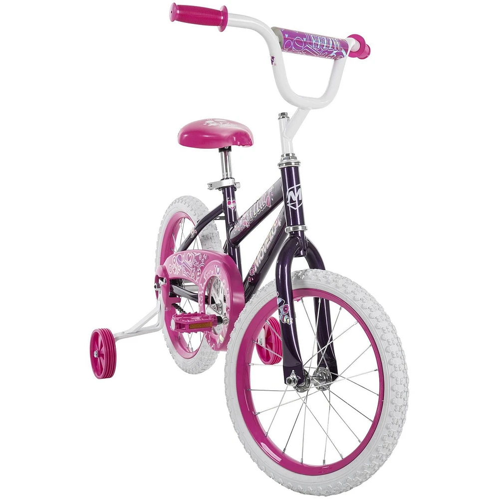 Movelo Razzle Vélo de 16 pouces pour filles, Rose / Violet Âges 4-6