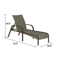 COSCO Outdoor Living, SmartWick, Patio Chaise Lounge, Dark Brown