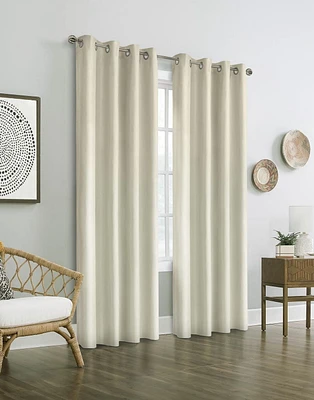 Loft Living Varsha, panneau de rideau à oeillets texturé, 100% occultant 52" x 84", blanc cassé