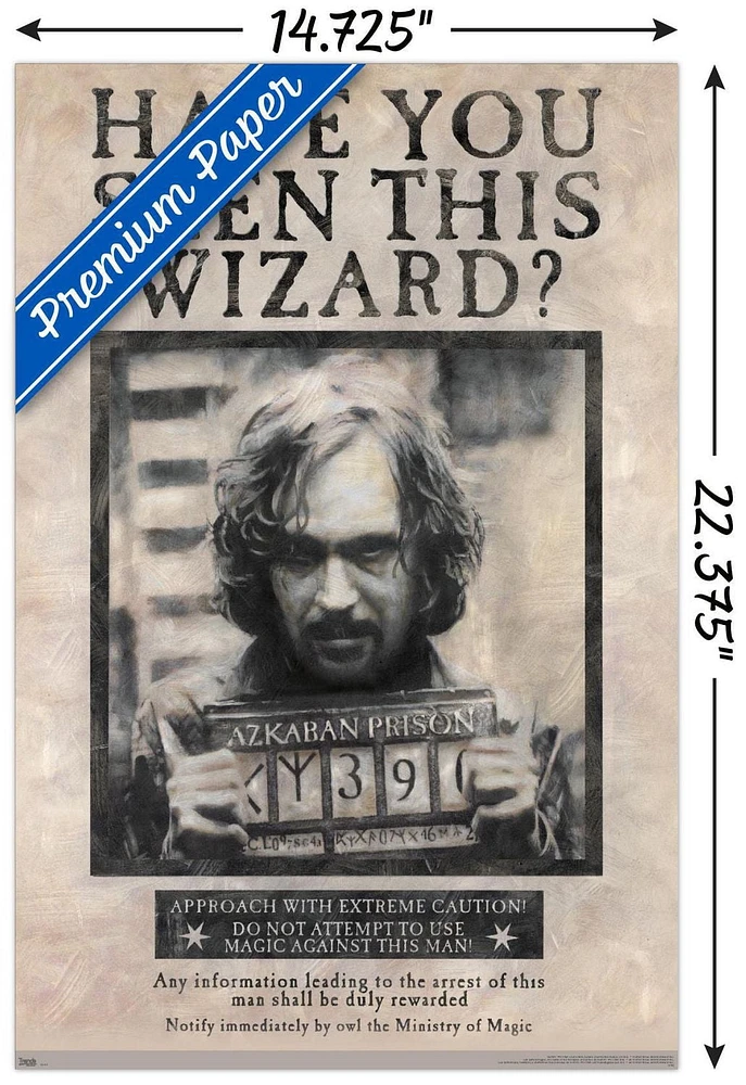 The Wizarding World: Harry Potter - Sirius Black Wanted Poster Wall Poster, 22.375" x 34"