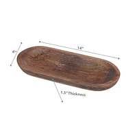 Plateau À Pâte Ovale En Bois De Mangue, Moyen
