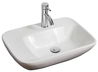 American Imaginations AI- 23,5 pouces Vaisseau blanc de bâti de mur de W pour le perçage de centre de 1 trou