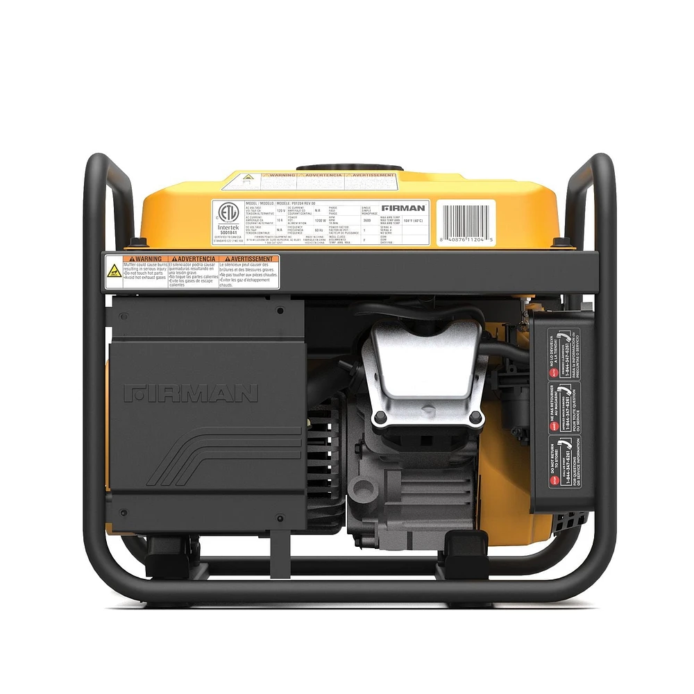 Firman Power Equipment P01204 Générateur portatif à gaz 1500/1200W Rappel CO Alert