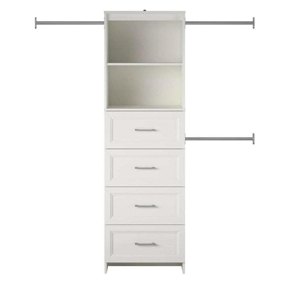 Systembuild Evolution Nevaeh Ridge 4 Drawer Closet Storage, White