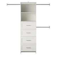 Systembuild Evolution Nevaeh Ridge 4 Drawer Closet Storage, White