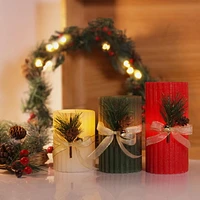 Hometrends Ensemble de bougies DEL cannelées avec feuillage