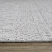 Tapis d'interieur abstrait Rug Branch Cadence, gris creme, bohème - Salon, chambre, salle a manger et cuisine